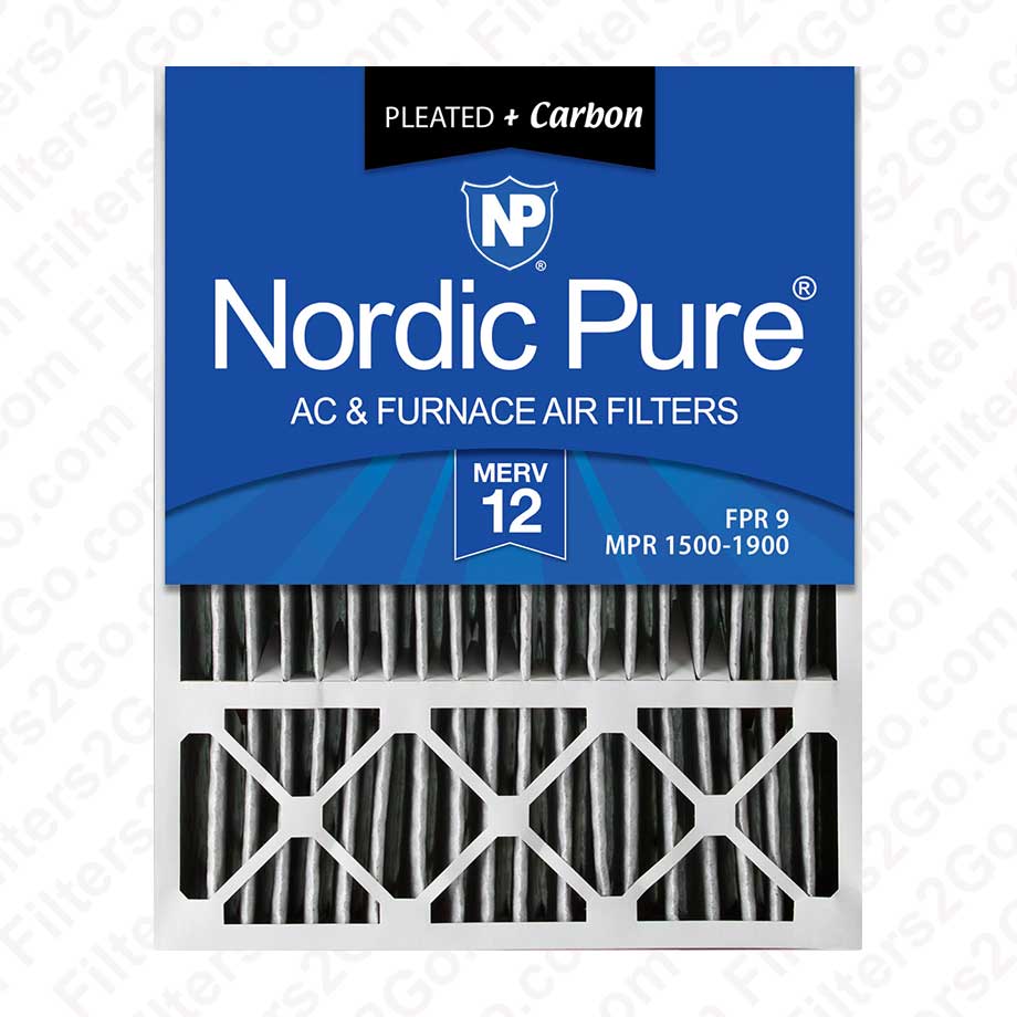 Nordic Pure 8x24x1 Exact MERV 8 Pure Carbon Pleated Odor Reduction AC Furnace Air Filters 6 Pack