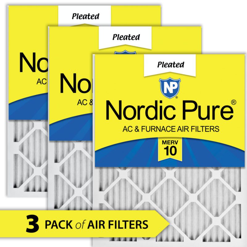 Nordic Pure 8x20x1 MERV 10 Pleated Plus Carbon AC Furnace Air Filters 2 Piece 