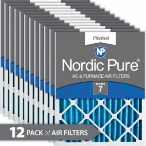Nordic Pure 19x22x1 Exact MERV 10 Pleated AC Furnace Air Filters 6 Pack