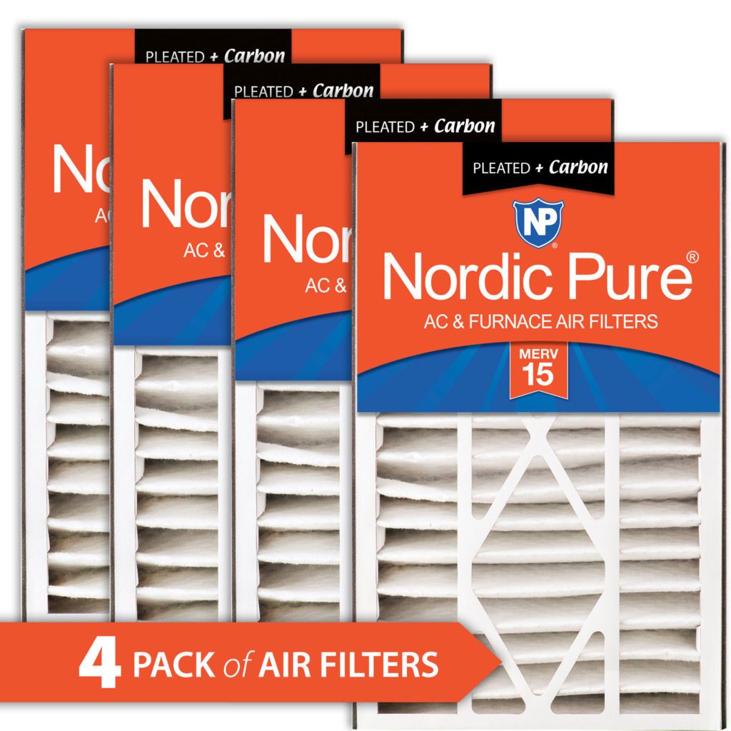 Home Furnace Air Filter 16x25x5 AB MERV 15 + Carbon HVAC AC Replacement