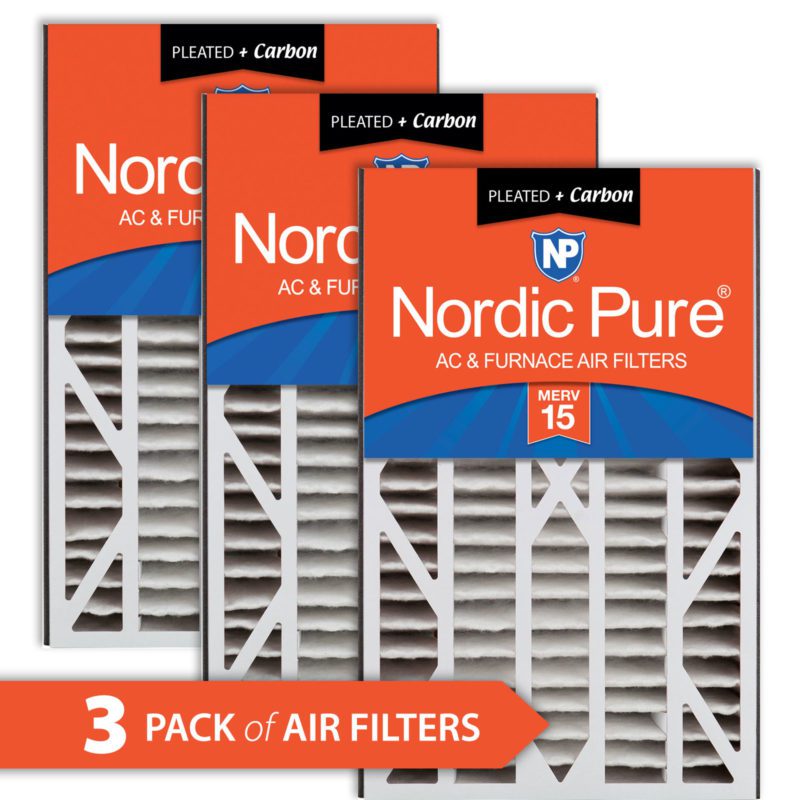 Home Furnace Air Filter 16x25x3 MERV 15 + Carbon HVAC AC Replacement