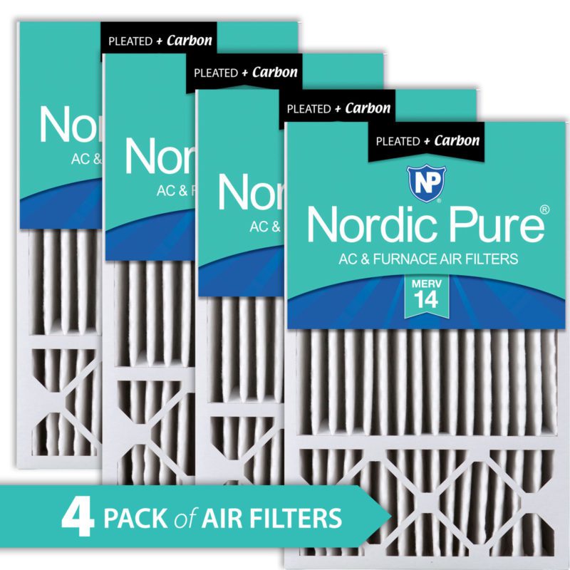 Home Furnace Air Filter 16x25x5 H MERV 14 + Carbon HVAC AC Replacement