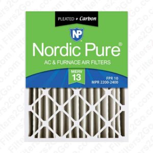 14x20x1 Furnace Air Filters MERV 13 Pleated Plus Carbon